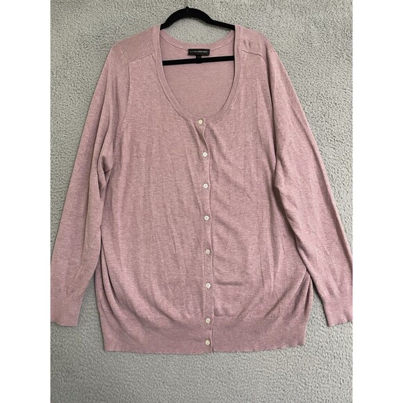 Lane Bryant Solid Dusty Lavender Long Sleeve Basic Cardigan Sweater Womens 22 24 - Picture 1 of 8